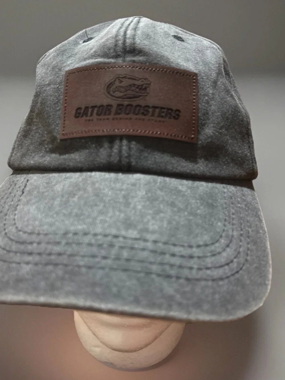 Gator Boosters Leather Patch Gray Cap UF University of Florida